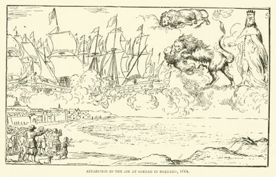 Aparición en el aire en Goeree en Holanda, 1664 de English School